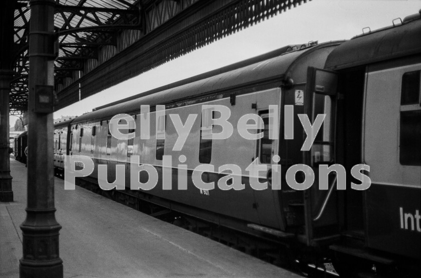 LPPC DSL BW 0945 
 July 1975 and our arrival at Perth had been by means of the Royal Highlander Euston to Inverness overnight service which we had joined at Crewe after a convivial evening in a nearby hostelry to the station there. I took this shot as I was amazed to see a William Stanier pre-BR design of sleeping car still running. The stock was the consist of the Euston to Perth sleeper which was about to head to the carriage sidings for servicing. In fact, the vehicle was scrapped not long after, in January 1976. I wonder how much sleep the vehicles occupants managed to obtain as they were whisked electric-hauled over the Westmoreland Fells the previous night.