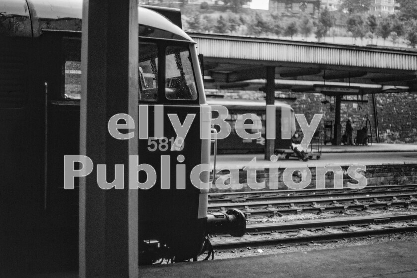 LPPC DSL CO 0006-Edit 
 In the early 1970s it was still quite common to see loco-hauled trains of Mark One stock, in particular in northern areas during the summer holiday period timetable, when extra, dated, services were in the public timetables. Here a Brush Type 2 Class 31 number 5819 (later 31287) has arrived at Sheffield possibly from Cleethorpes, or another town on the East Coast, whilst the Cross Country DMU in the background is providing one of the areas day-in, day-out more local services. The locomotive was allocated to nearby Tinsley shed, until its move north to Gateshead in May 1974. The DMU is probably not a cross-country, but a local service to Manchester Piccadilly along the Hope Valley route via the 3 mile Totley Tunnel and Chinley. 
 Keywords: Digital, Rights Managed, Stock