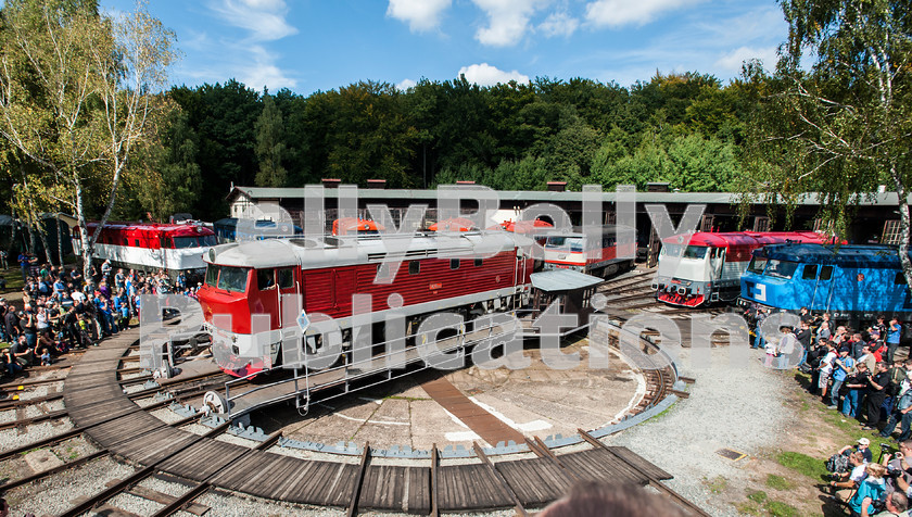 LPAP-EUR-CO-0045 
 At the 'Grumpies' event (Class 749 / 751 loco's) at Luzna, preserved Slovak 751 (wearing it's original number T4781201) is spun on the turntable, 14th September 2013. 
 Keywords: Czech, Czechoslovakia, Passenger, Colour, 2013