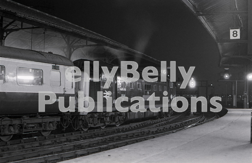 LPIS DSL BW NEGS 0022 
 EE Class 55 Deltic 55021 'Argyle & Sutherland Highlander' stands at Newcastle Central station with the 14.50 Edinburgh to King's Cross service on 11th December 1975. 
 Keywords: EE,Deltic,Class 55,D9021,9021,55021,Passenger,Newcastle,Eastern,BR,B&W