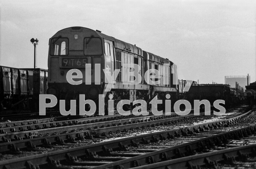 LPPC DSL BW 0820 
 Our New Year visit to Toton in 1971 and random roaming around the surrounding yards without challenge revealed the basic freight railway at work as semi-permanently coupled English Electric Type 2 Class 20s led by D8166, later to become 20116, wait for their departure time with local trip 9T65. Even in post-steam days, the working railway did not get much more basic than this. 
 Keywords: Digital, Rights Managed, Stock