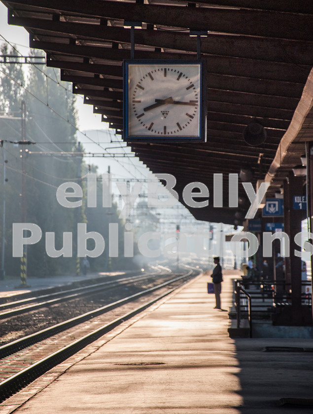 LPAP-EUR-CO-0021 
 A lone passenger in an atmospheric scene at Praha Vrsovice station 2nd October 2011. 
 Keywords: Czech, Czechoslovakia, Passenger, Colour, 2011