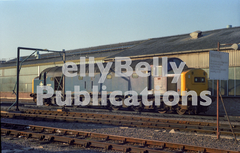 LPAP-DSL-CO-0032 
 40063 is stabled on March depot, 23rd September 1983. 
 Keywords: BR, Eastern, LNER, Cambridgeshire, March, Diesel, BR, Shed, Colour, Class40, 40063, D263, HA, 64B, 1983