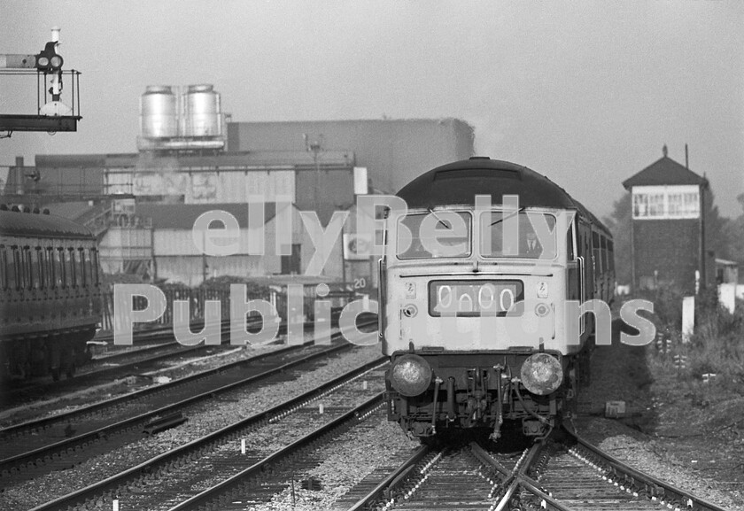 LPPC DSL BW 1144 
 With the now closed Ford works in the background a Brush Type 4 Class 47 heads into Leamington Spa with a Birmingham New Street to London Paddington semi-fast via High Wycombe. These trains, at the time, were of limited load and operated to very tight timings, with speeds often in excess of 90mph required between stops. On the left is one of the long-lived and numerous Birmingham area three-car suburban DMUs waiting to depart, on a stopping train, for the second-citys Moor Street terminus. 
 Keywords: BR, Leamington Spa, Western, Class 47, Passenger, DMU