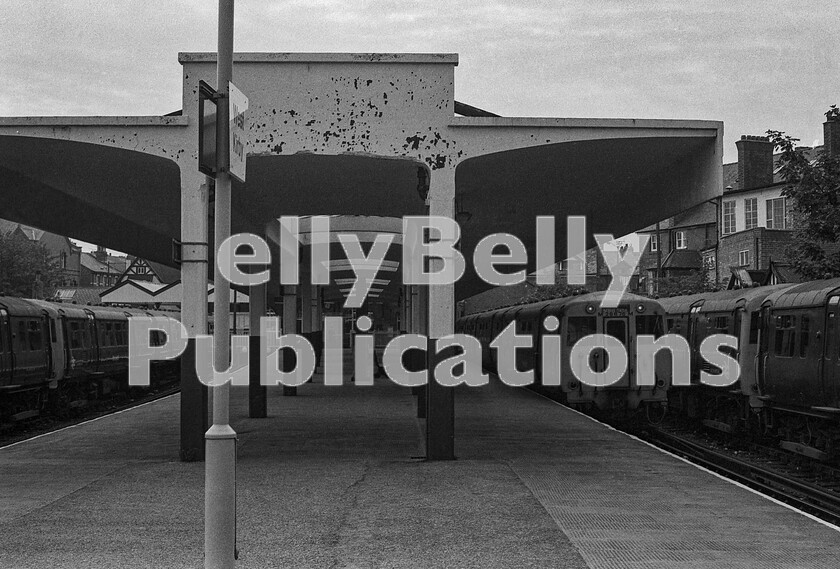 LPPC DSL BW 1149 
 Not often photographed, West Kirby is situated on the top left side of the Wirral peninsula and is the western terminus of the Liverpool and Birkenhead suburban rail system, much of which is in tunnel. The system was an early candidate for electrification and in 1938 the LMS commissioned a brand new and innovative fleet of three car multiple units, the first to have air-operated sliding doors which eventually became Class 503s. This late morning shot clearly depicts one of the problems the system suffered; that of a paucity of stabling points. In similar fashion to the Southern Regions London area sidings throughout the system were used to park up trains only required during the morning and evening rushes.