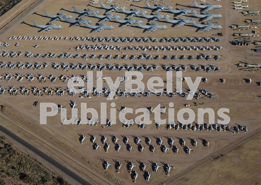 AU8A3032 
 Many different aircraft types are seen at the 'Boneyard'. C-5s, F-15s, A-10s and B-52s are stored in desert conditions for later use as parts or awaiting re-commisioning. 
 Keywords: USA, Boneyard, AMARG, C-5, F-15, A-10, B-52, 2017