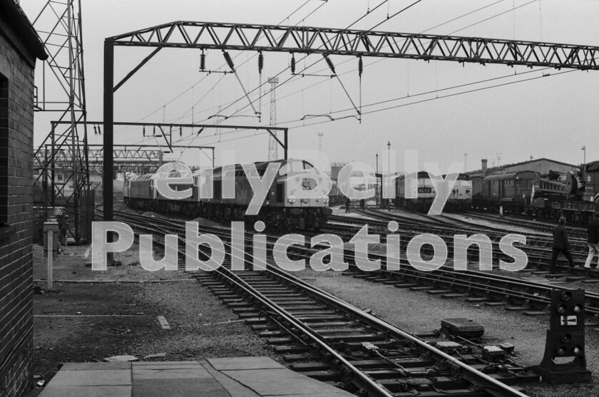 LPPC DSL BW 1242 
 Its June 1972 at Crewe Diesel Depot. Class 40 310 (later 40110) heads a line of locos with 3 Class 47s behind (possibly 1511 and 1678) at Crewe Diesel Depot. Class 47 1697 and Class 50 D430 sit awaiting their next duties at the fueelling point. It is remarkable just how many locomotives British Rail needed as late as the early 1970s to keep its services running. Was their disappearance an indication of increased efficiencies or the loss of a considerable amount of revenue-earning traffic in plain sight? 
 Keywords: Digital, ISO, John Stiles