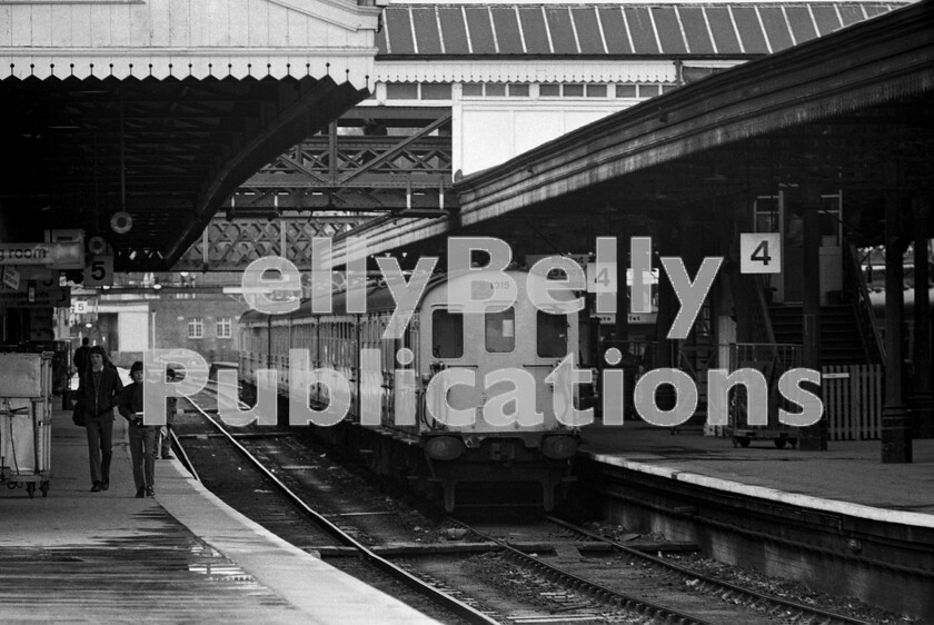 LPPC DSL BW 0699 
 Exeter St Davids station in 1972 and this is not a special, but a regular working. Hastings Class 202 DEMU 1015 stands, waiting to start its return run, in one of the platforms, having arrived as seen earlier as the regular Saturdays only Brighton  Exeter service. This train was what was left of the original Plymouth Friary to Brighton daily service that ran via Launceston and Okehampton. 
 Keywords: BR, Southern, Exeter St Davids, Western, Class 202, 1015, Passenger