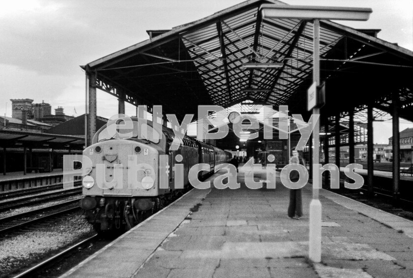 LPPC DSL BW 00717 
 Chesters platform clock shows 8 oclock and I am not certain whether this is in the evening or morning. I would incline to the view that it is a Sunday morning as I clearly recall taking the Saturday night Irish Mail from Holyhead, probably in 1975, departing about 02 00ish and spending most of the rest of the night standing in the fully-open buffet car with a large number of noisy Irishmen!