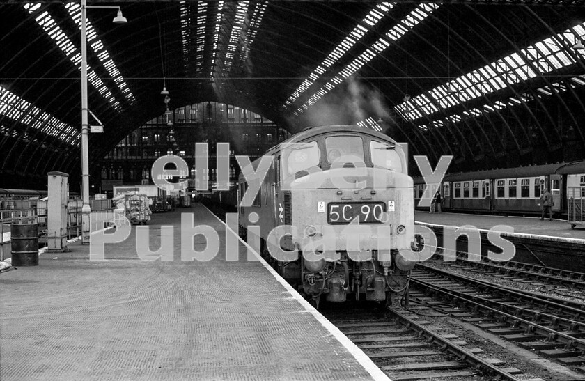 LPPC DSL BW 0502 
 Now that we have Eurostar, one of the only remaining and vital aspects of pre-Brexit Britain still extant, it is difficult to believe that this staggeringly impressive structure was another part of the British Railway network that was earmarked for closure at one time. The train being used by my sister on Page 7 has departed for Nottingham allowing the Peak Class 45 that worked the up service that provided the rolling-stock to be released. It would seem that its next job would be to take empty coaching stock to Cricklewood sidings, probably the Mark One set on Platform One, as denoted by the 5C90 headcode already set up for that purpose.